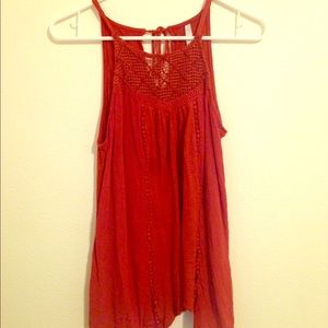 Burnt Orange Halter Tie Tank